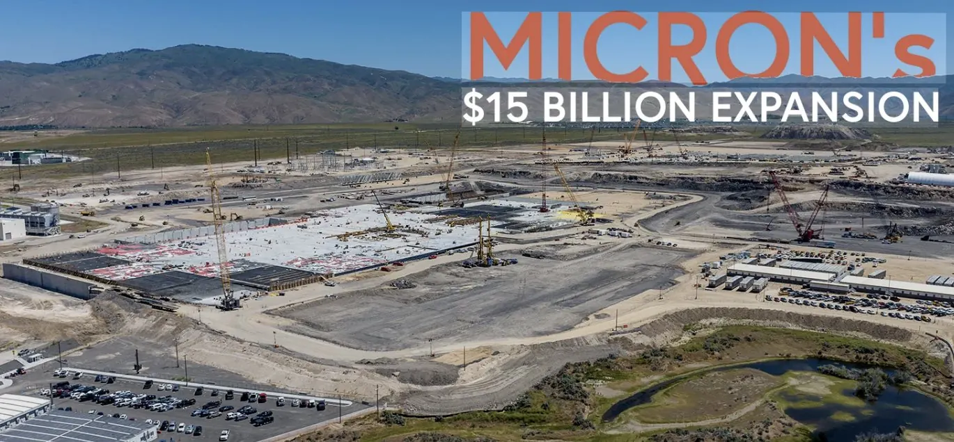 Micron's first Boise fab, announced at $15 billion, under construction