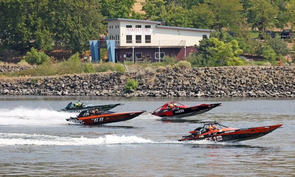 Jet boats racing on the Payette River