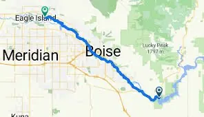 Map of the Boise River Greenbelt from Eagle Island to Lucky Peak